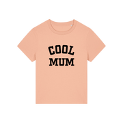 peach mum t-shirt with the slogan 'cool mum'