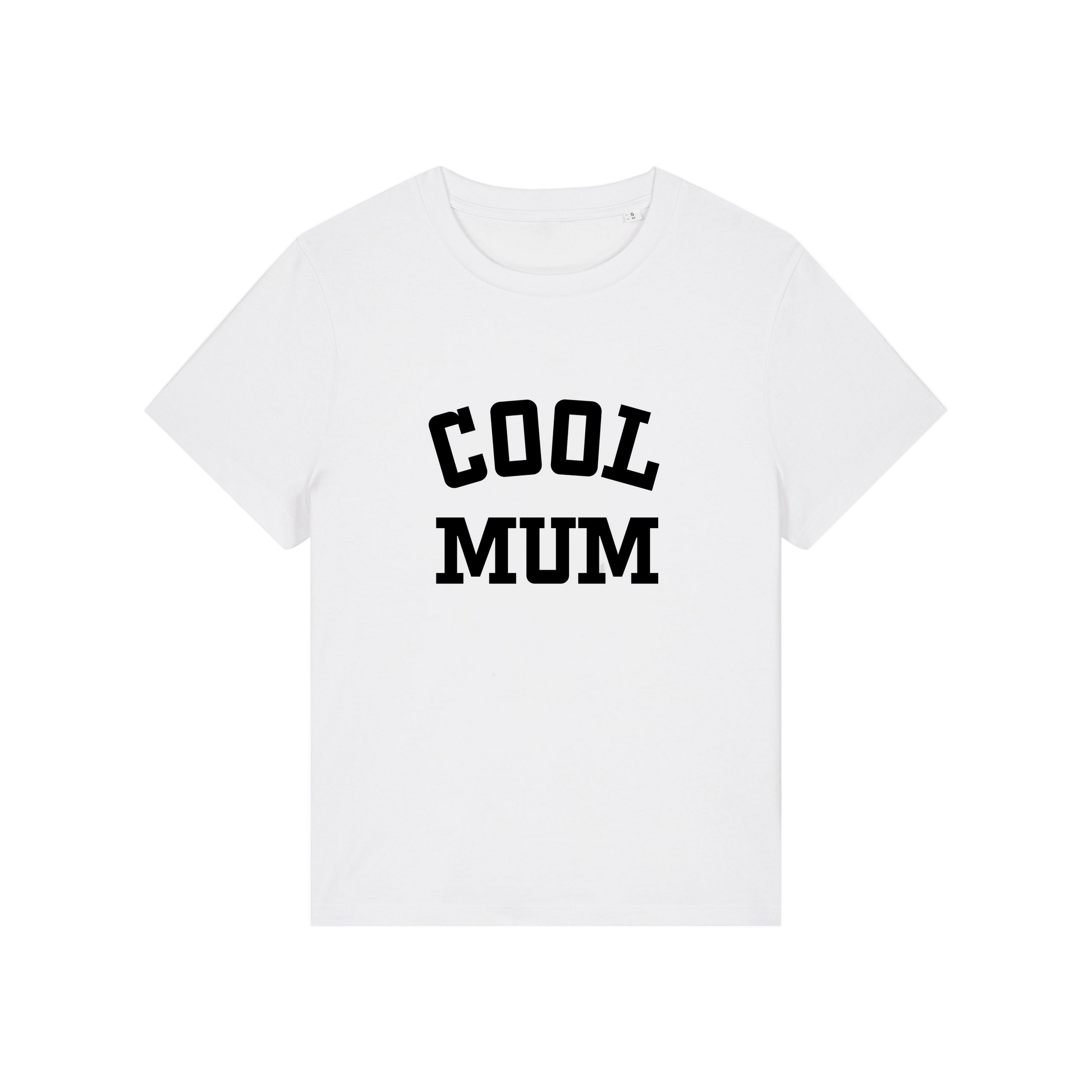 white mum t-shirt with the slogan 'cool mum'