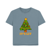 Stone Blue It's Lit Women's Relaxed Fit Christmas T-shirt