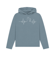 Stone Blue Printed Hoody