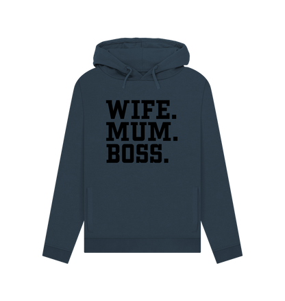 Navy Blue Wife Mum Boss Women's Hoodie