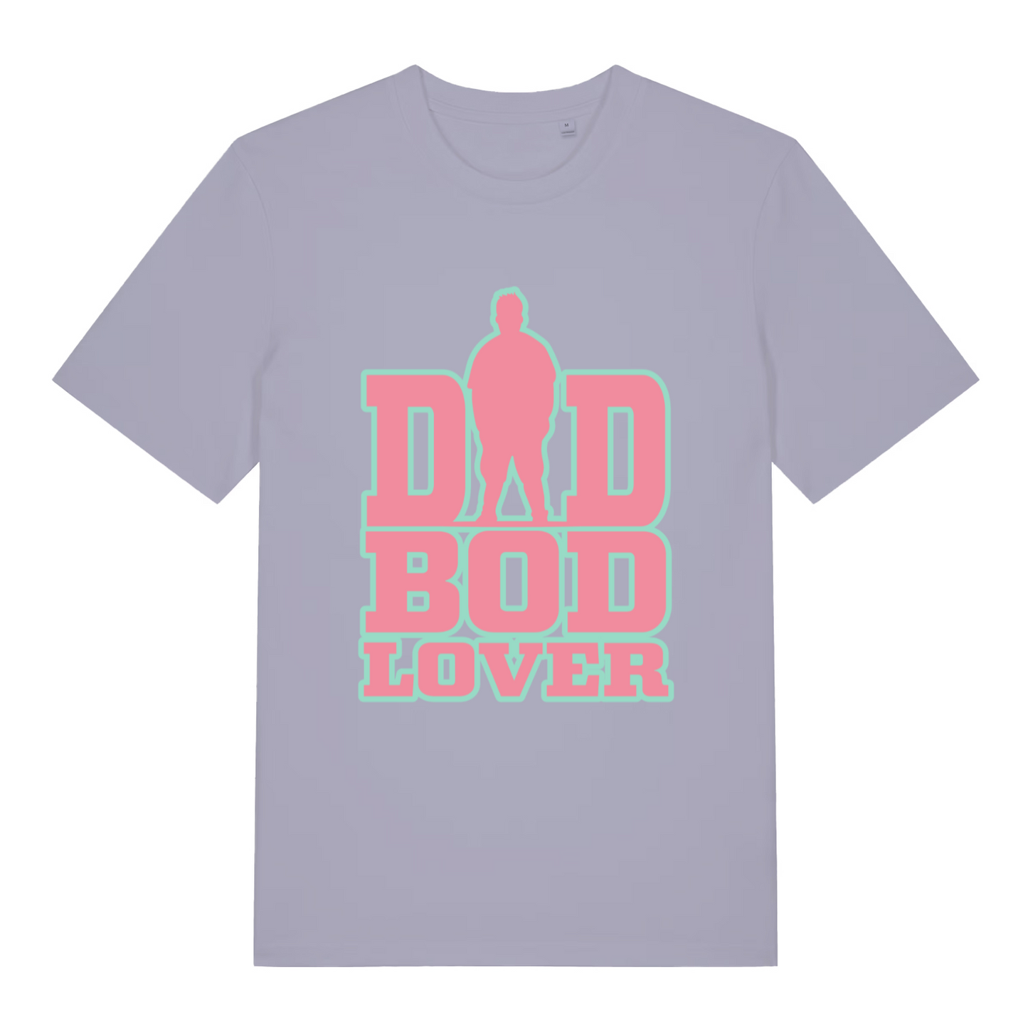 Lavender women's Dad Bod Lover T-shirt flat lay featuring funny dad bod appreciation graphic