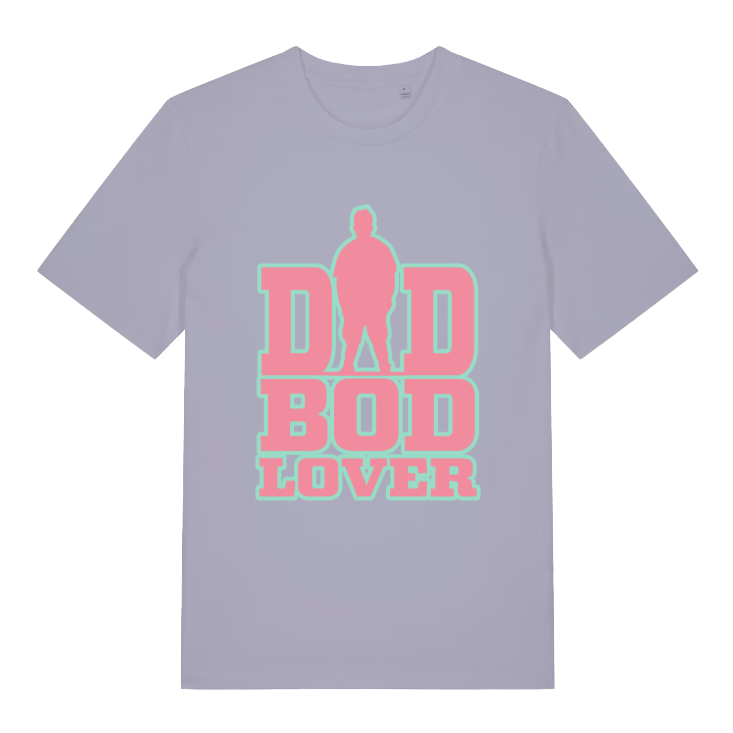 Lavender women's Dad Bod Lover T-shirt flat lay featuring funny dad bod appreciation graphic