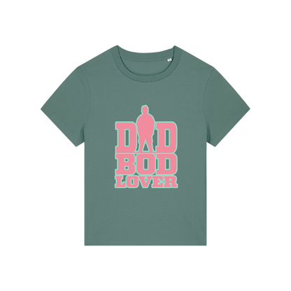green slogan t-shirt with 'dad bod lover'
