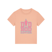 peach slogan t-shirt with 'dad bod lover'