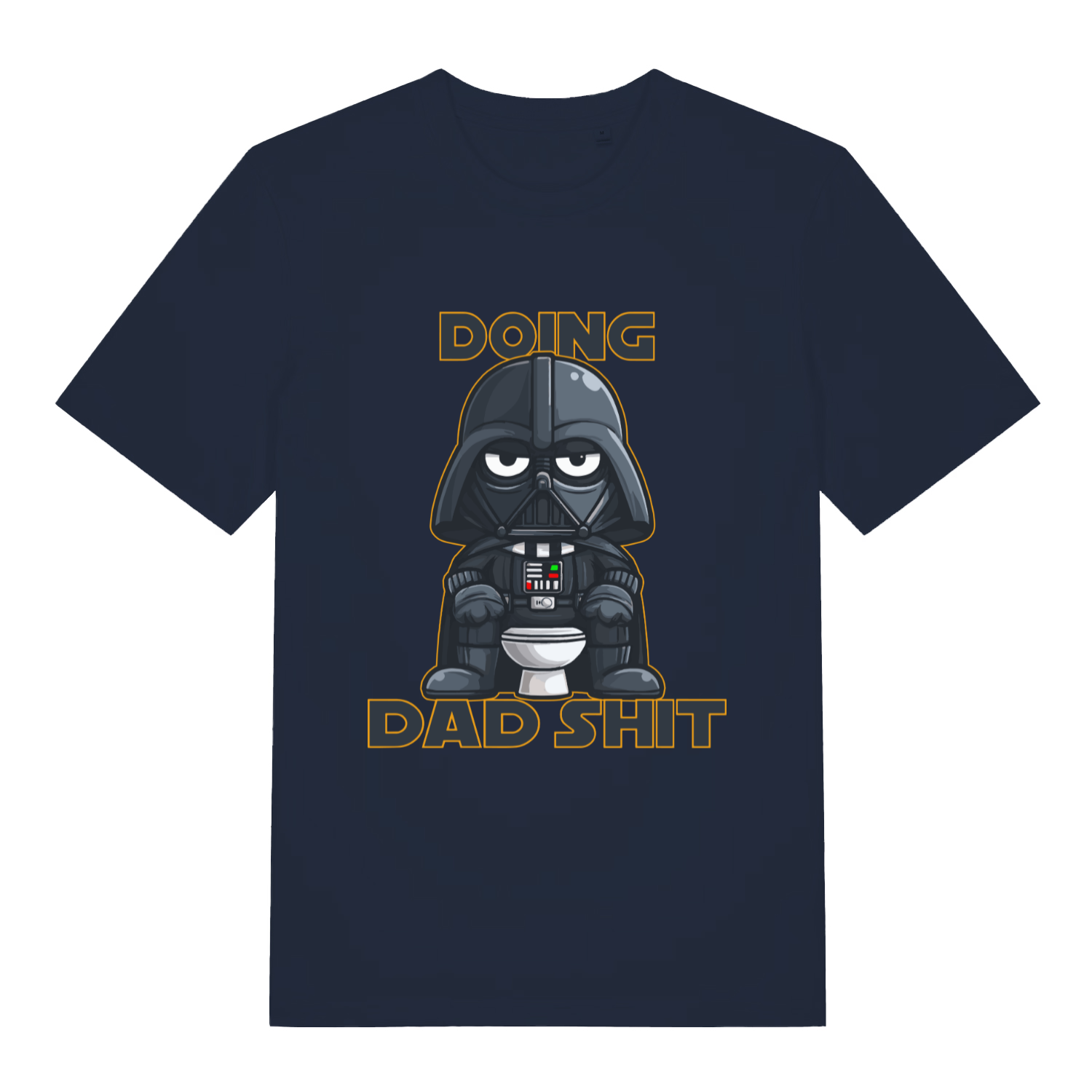 French Navy Dad Shit T-shirt flat lay featuring funny chibi person dad shit design