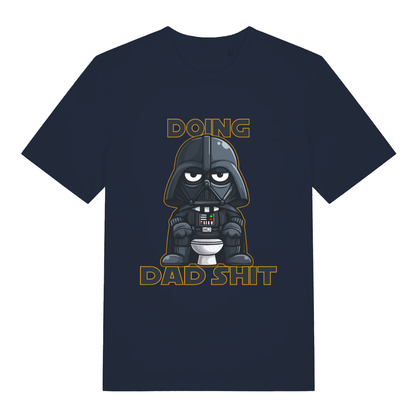 French Navy Dad Shit T-shirt flat lay featuring funny chibi person dad shit design