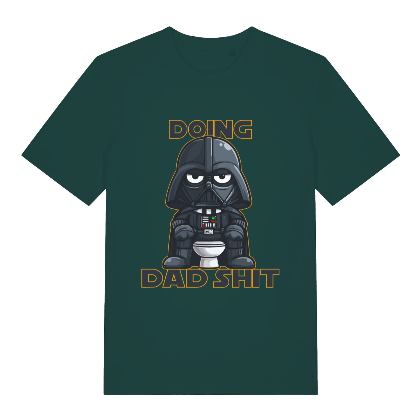 Glazed Green Dad Shit T-shirt flat lay showing dad toilet humour illustration