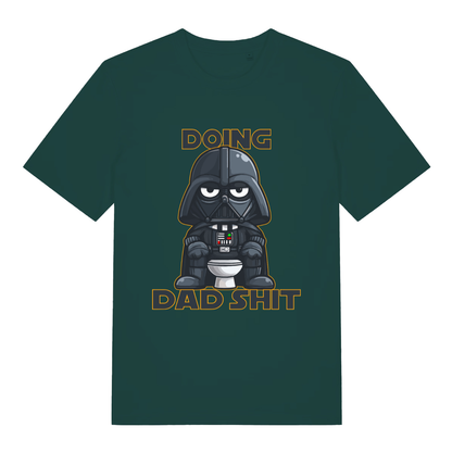 Glazed Green Dad Shit T-shirt flat lay showing dad toilet humour illustration