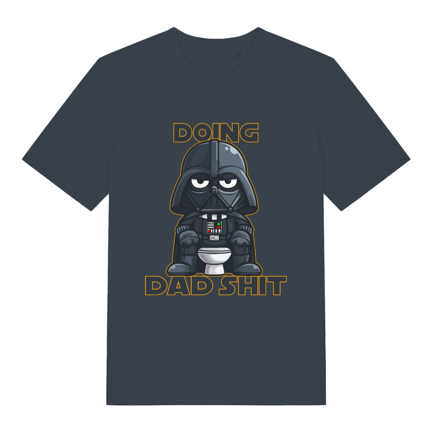 India Ink Grey Dad Shit T-shirt flat lay with bold "Doing Dad Shit" graphic