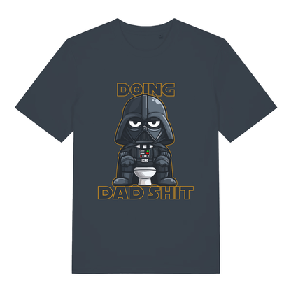 India Ink Grey Dad Shit T-shirt flat lay with bold "Doing Dad Shit" graphic