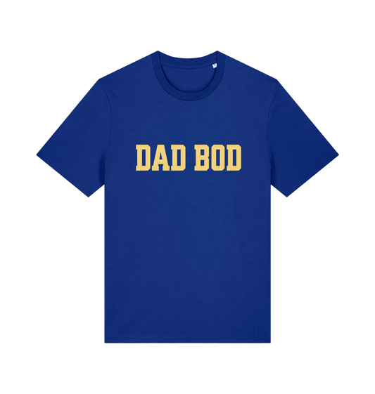 blue dad t-shirt with the slogan dadbod