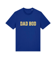 blue dad t-shirt with the slogan dadbod