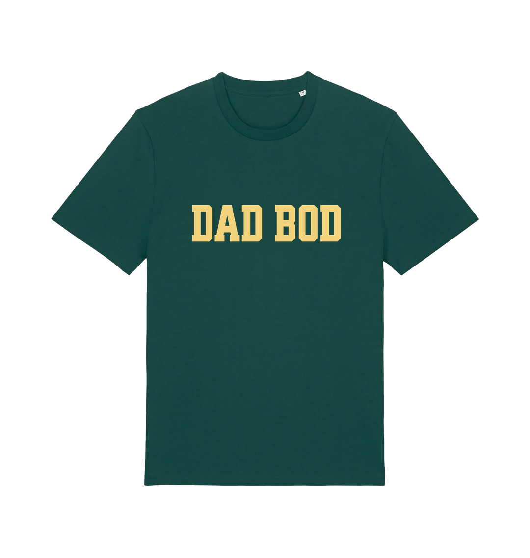 green dad t-shirt with the slogan dadbod
