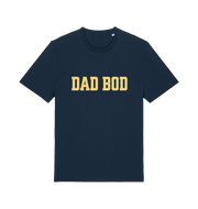 navy dad t-shirt with the slogan dadbod