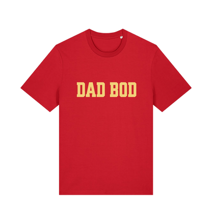 red dad t-shirt with the slogan dadbod