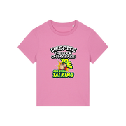 pink funny slogan t-shirt with 'despite the look on my face you are still talking'