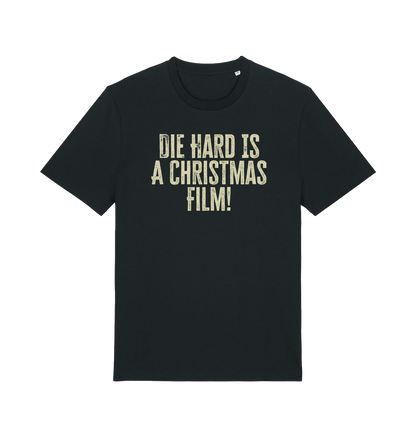 black christmas t-shirt with the slogan 'die hard is a christmas film'