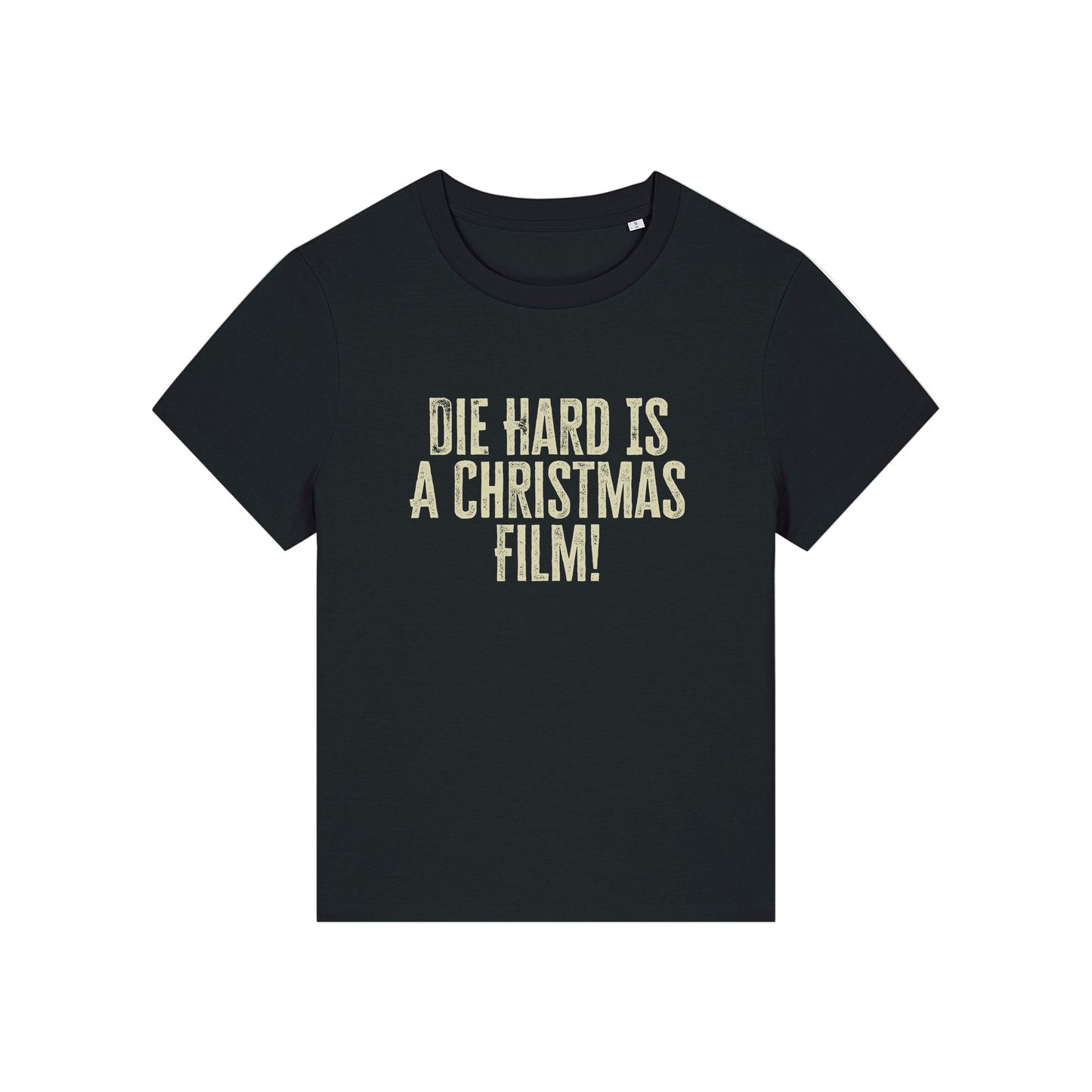 black christmas t-shirt with the slogan 'die hard is a christmas film'