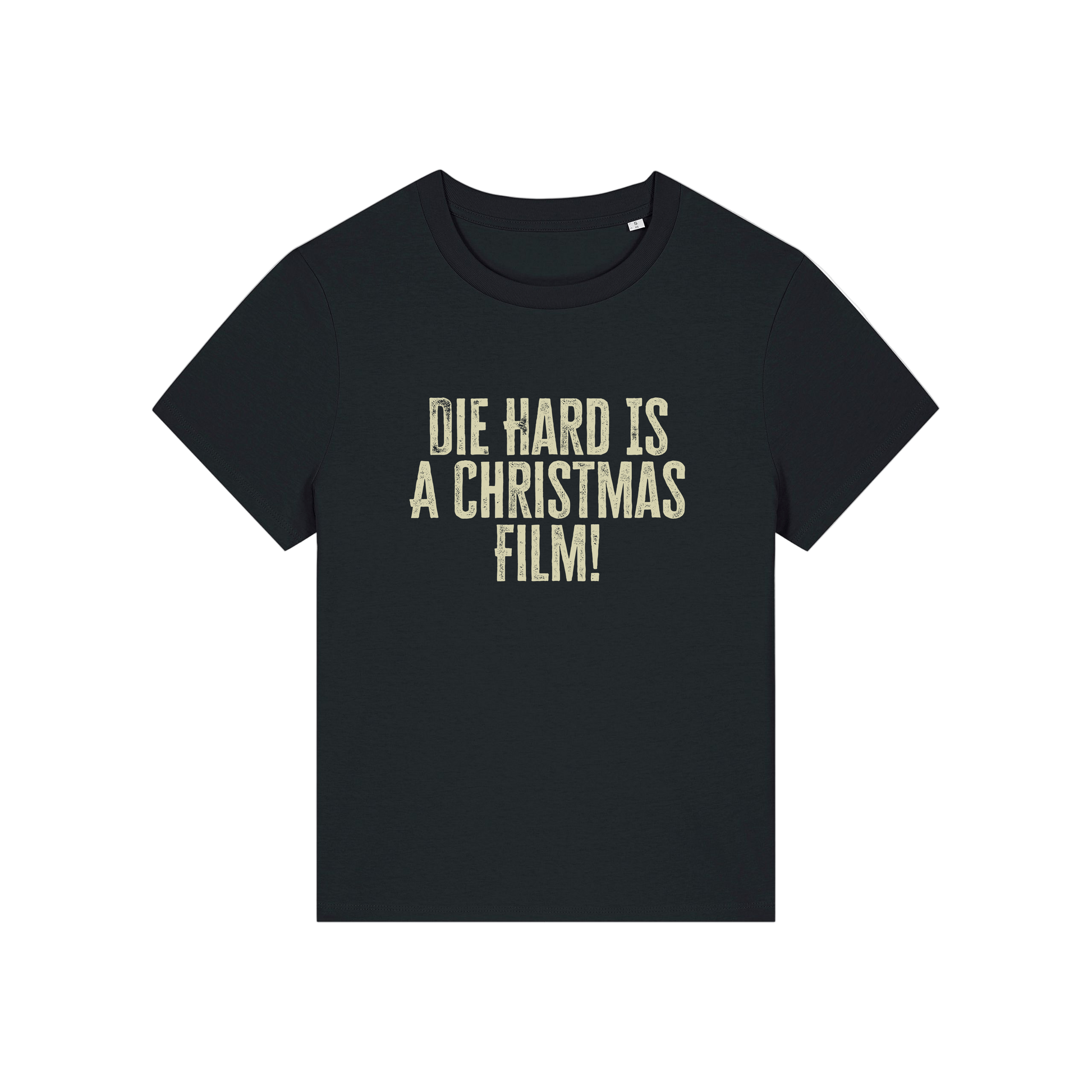 black christmas t-shirt with the slogan 'die hard is a christmas film'