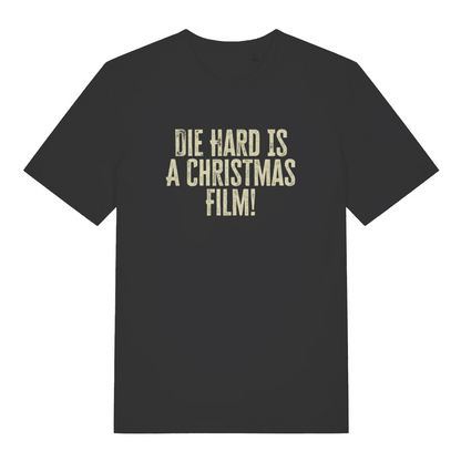 black christmas t-shirt with the slogan 'die hard is a christmas film'