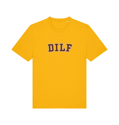 yellow funny dad t-shirt with the slogan 'dilf'