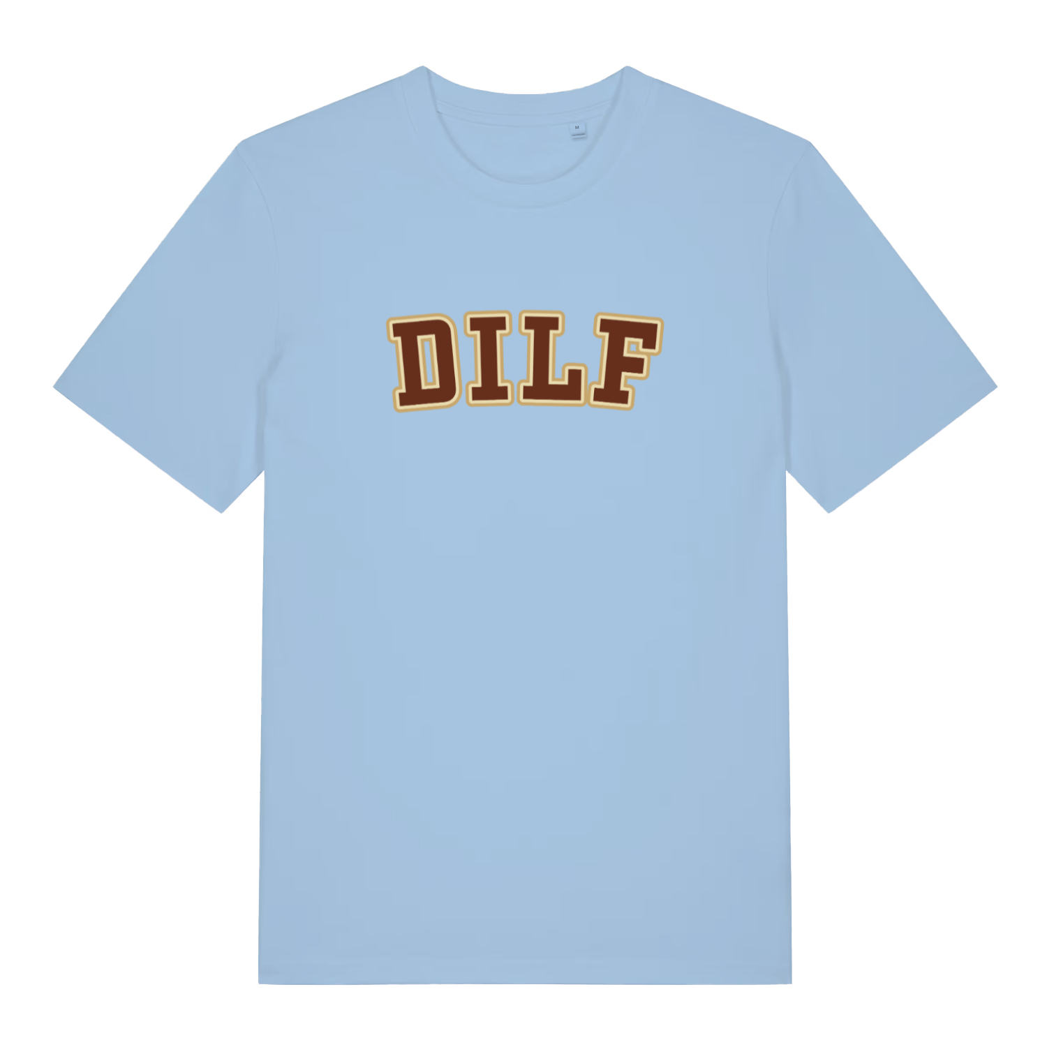 light blue funny dad t-shirt with the slogan 'dilf'