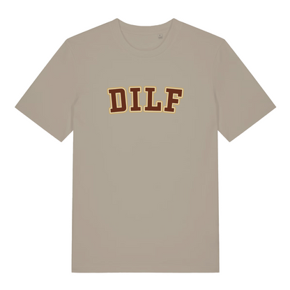 stone funny dad t-shirt with the slogan 'dilf'