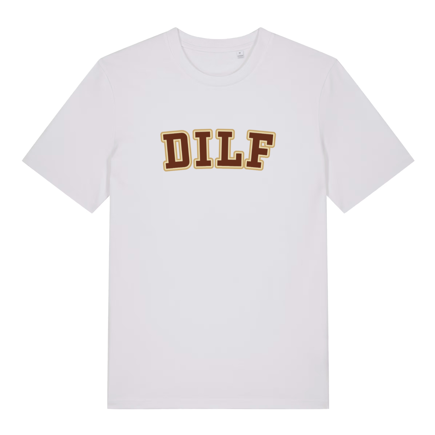 white funny dad t-shirt with the slogan 'dilf'