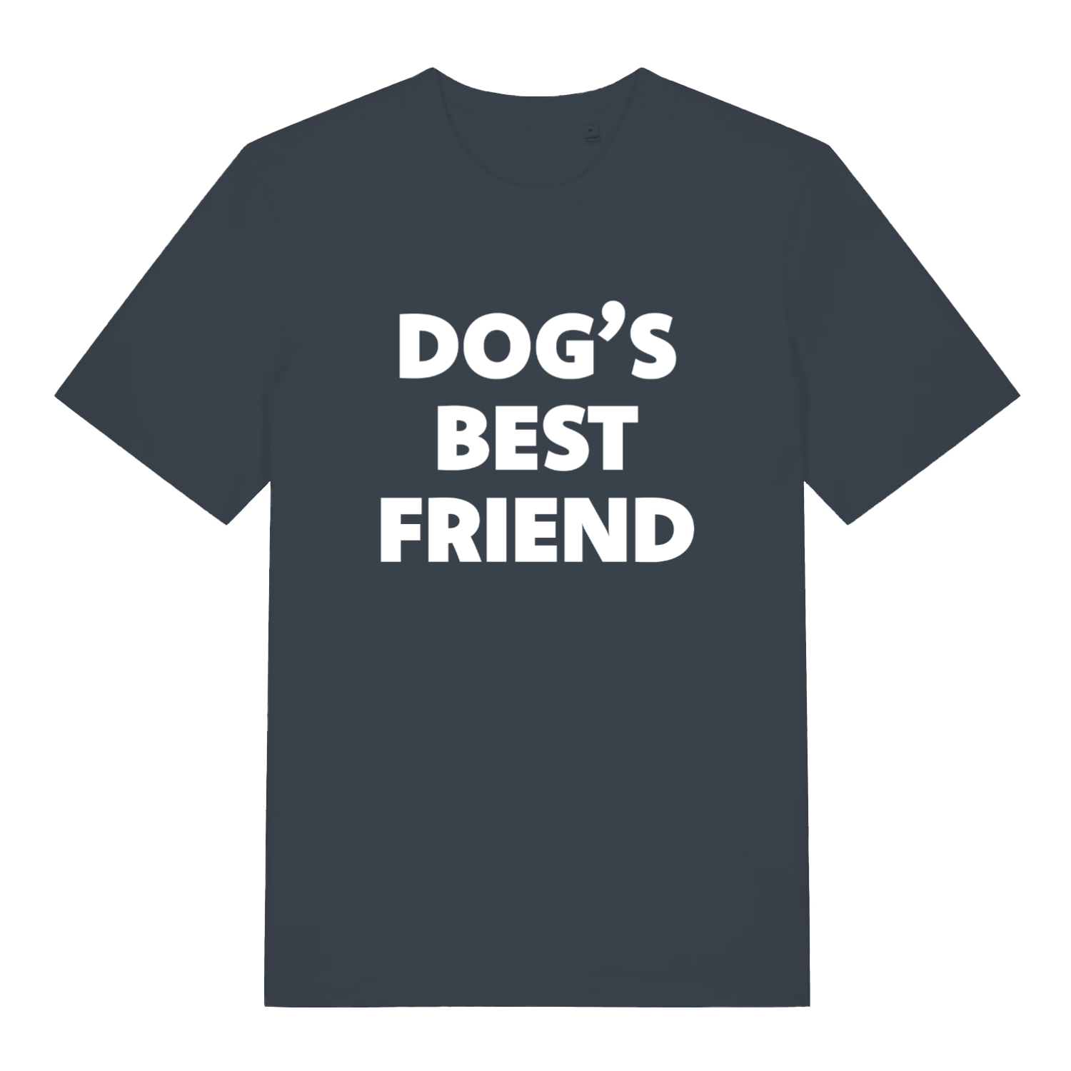 India Ink Grey Dog's Best Friend T-shirt flat lay displaying simple "Dog’s Best Friend" graphic
