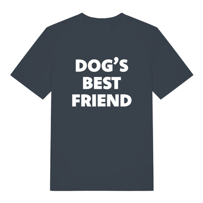 India Ink Grey Dog's Best Friend T-shirt flat lay displaying simple "Dog’s Best Friend" graphic
