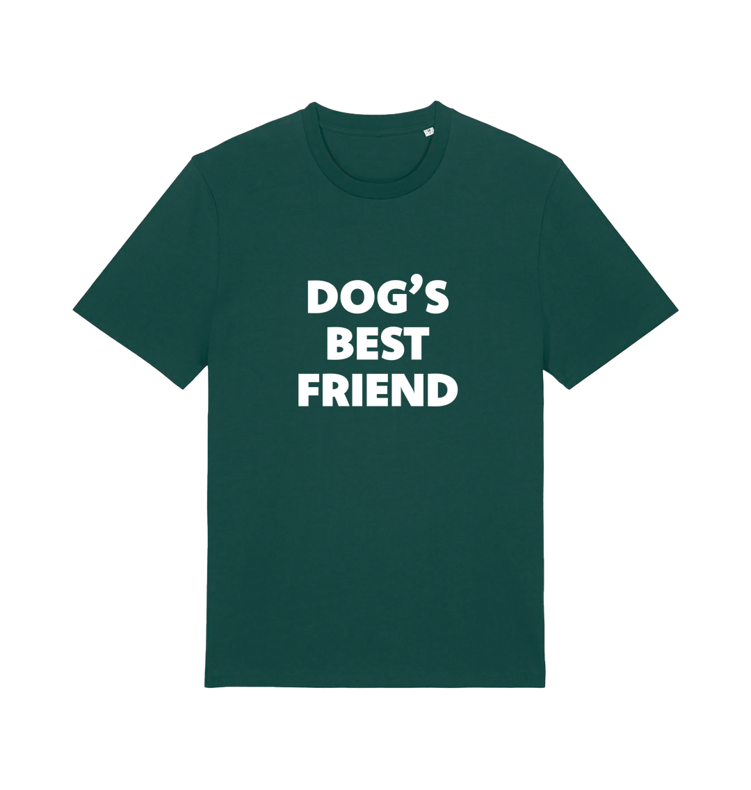 green animal t-shirt with the slogan 'dogs best friend'