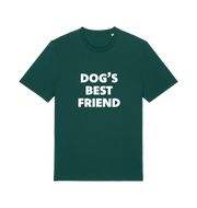 green animal t-shirt with the slogan 'dogs best friend'