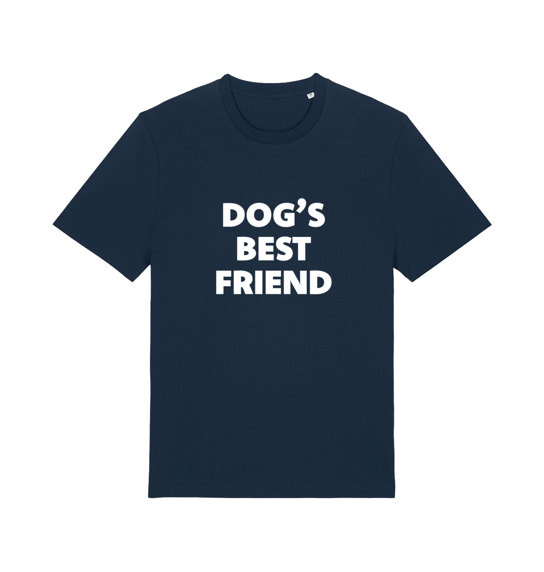 navy animal t-shirt with the slogan 'dogs best friend'