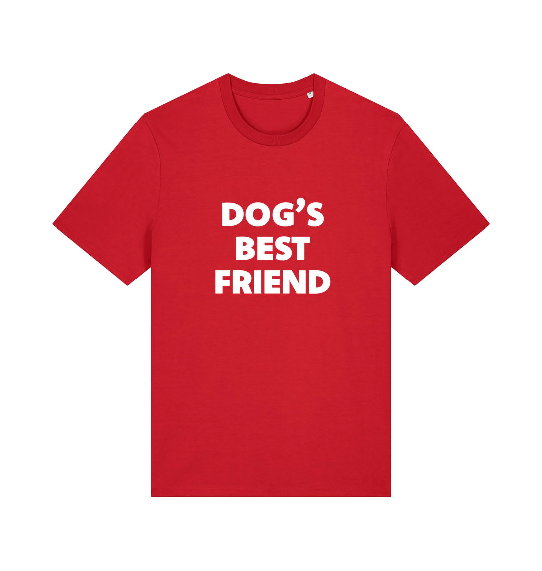 red animal t-shirt with the slogan 'dogs best friend'