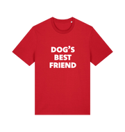 red animal t-shirt with the slogan 'dogs best friend'