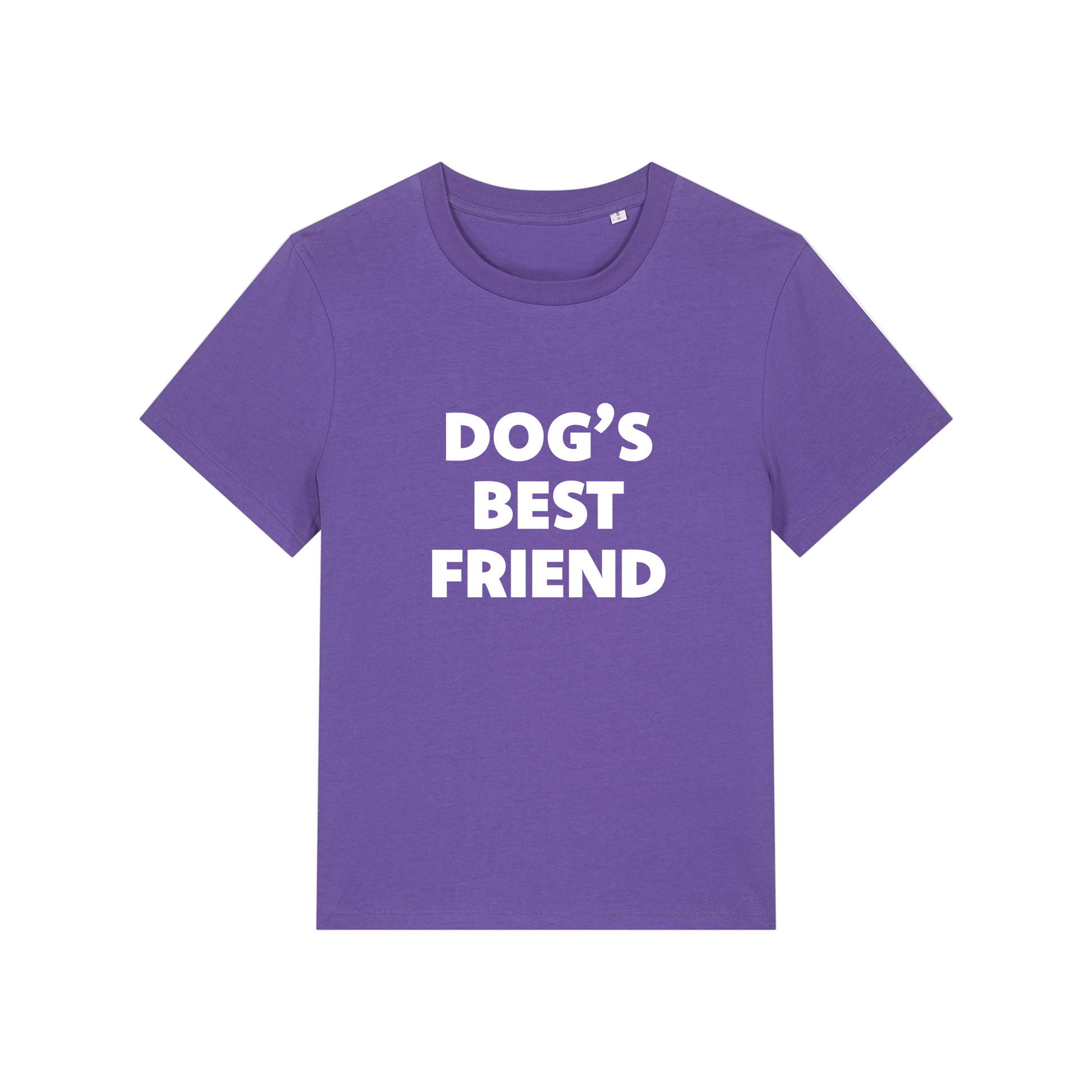 purple animal tee with the slogan 'dog's best friend'