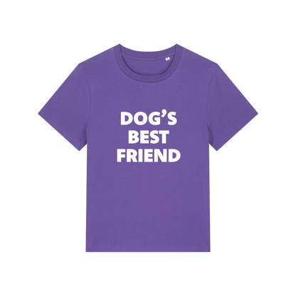 purple animal tee with the slogan 'dog's best friend'