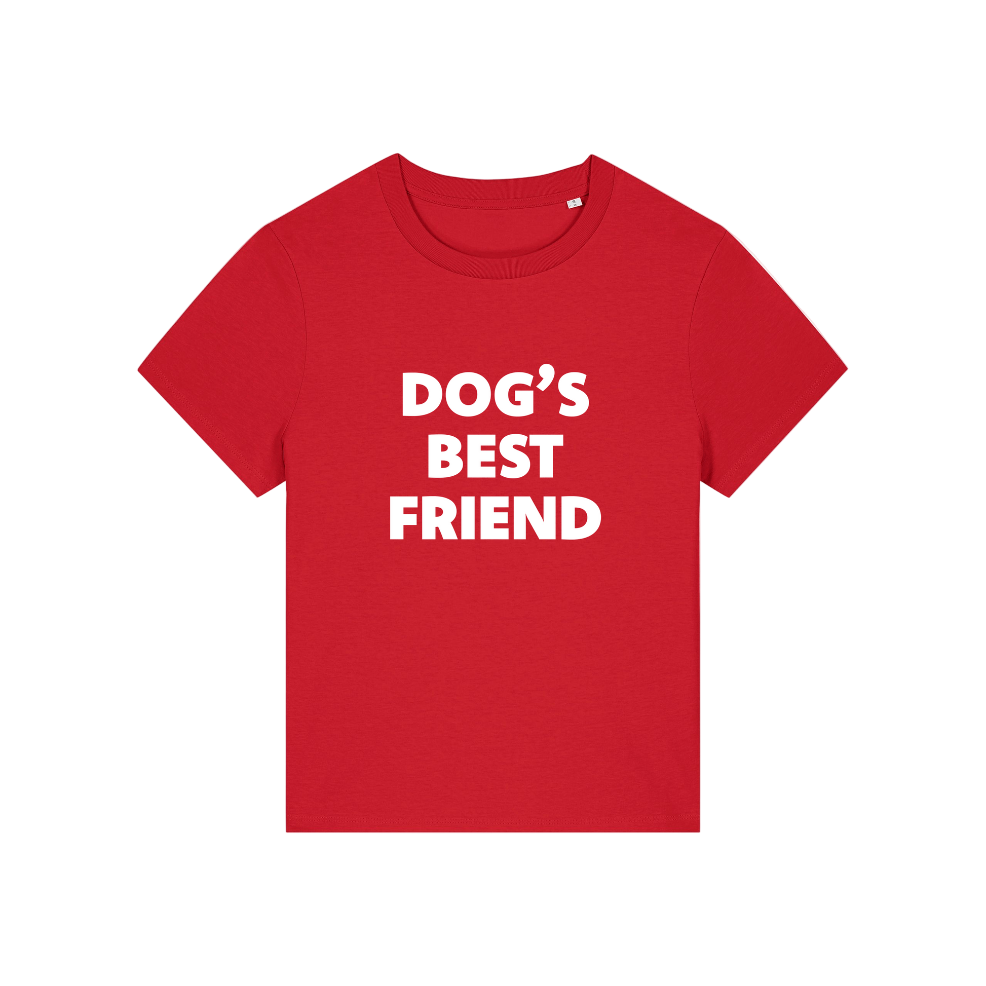 red animal tee with the slogan 'dog's best friend'