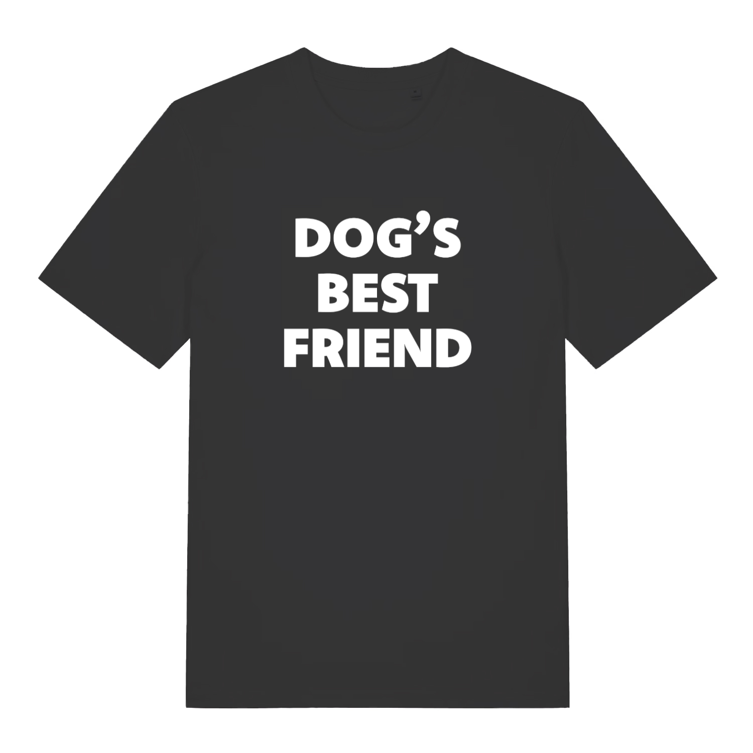 black slogan t-shirt with the text 'dog's best friend'