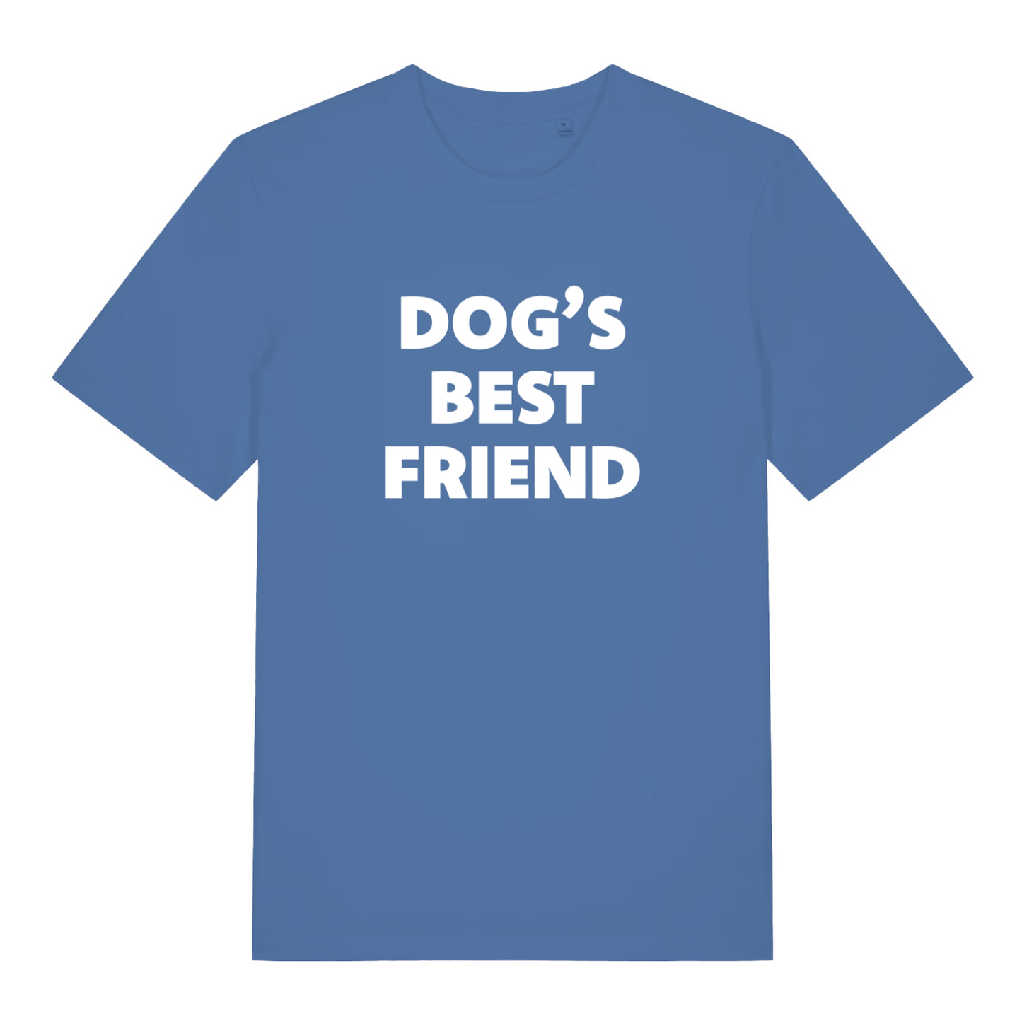blue slogan t-shirt with the text 'dog's best friend'