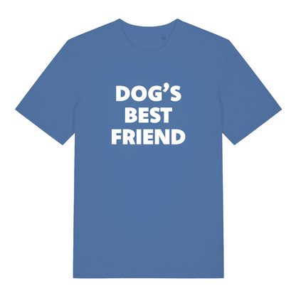 blue slogan t-shirt with the text 'dog's best friend'