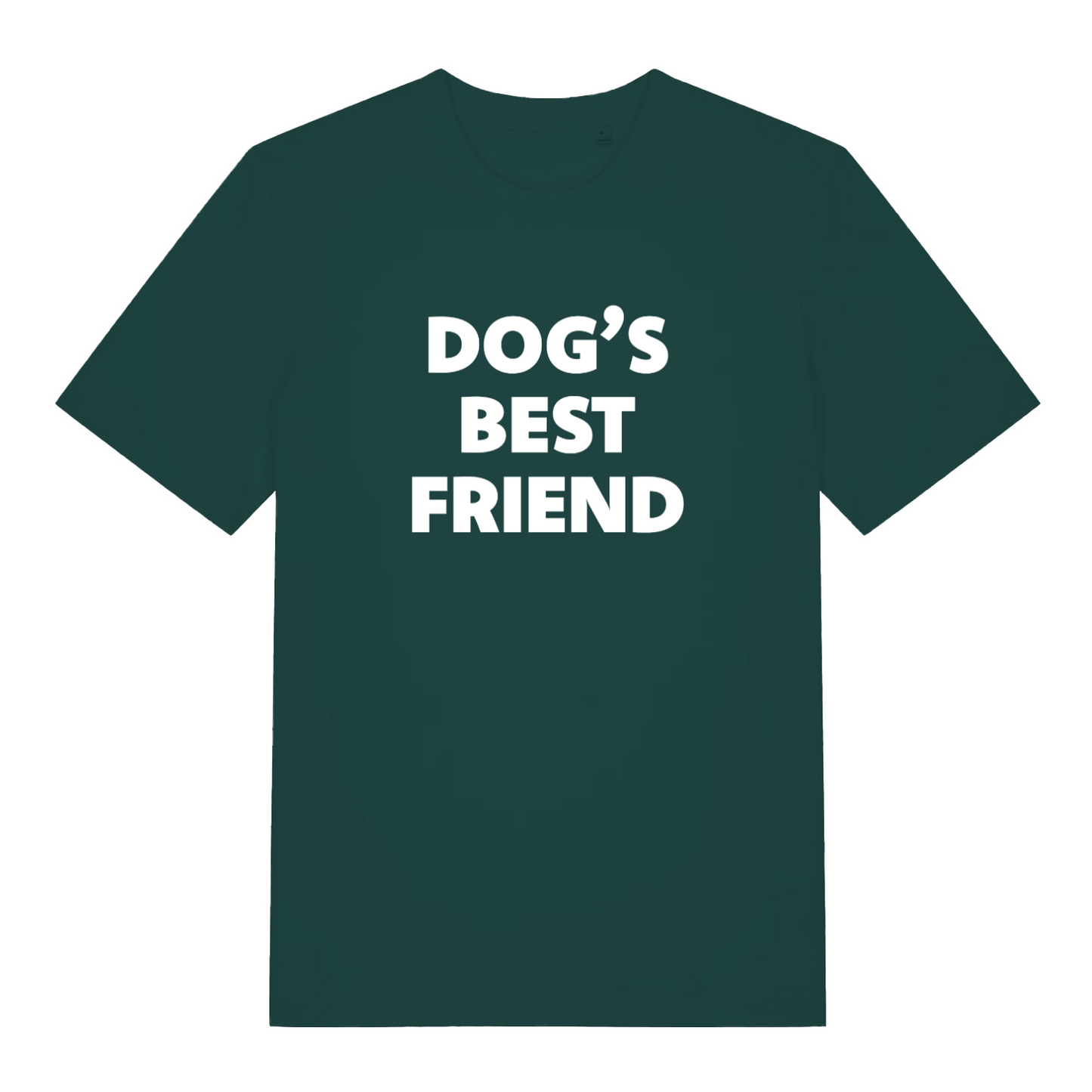 green slogan t-shirt with the text 'dog's best friend'