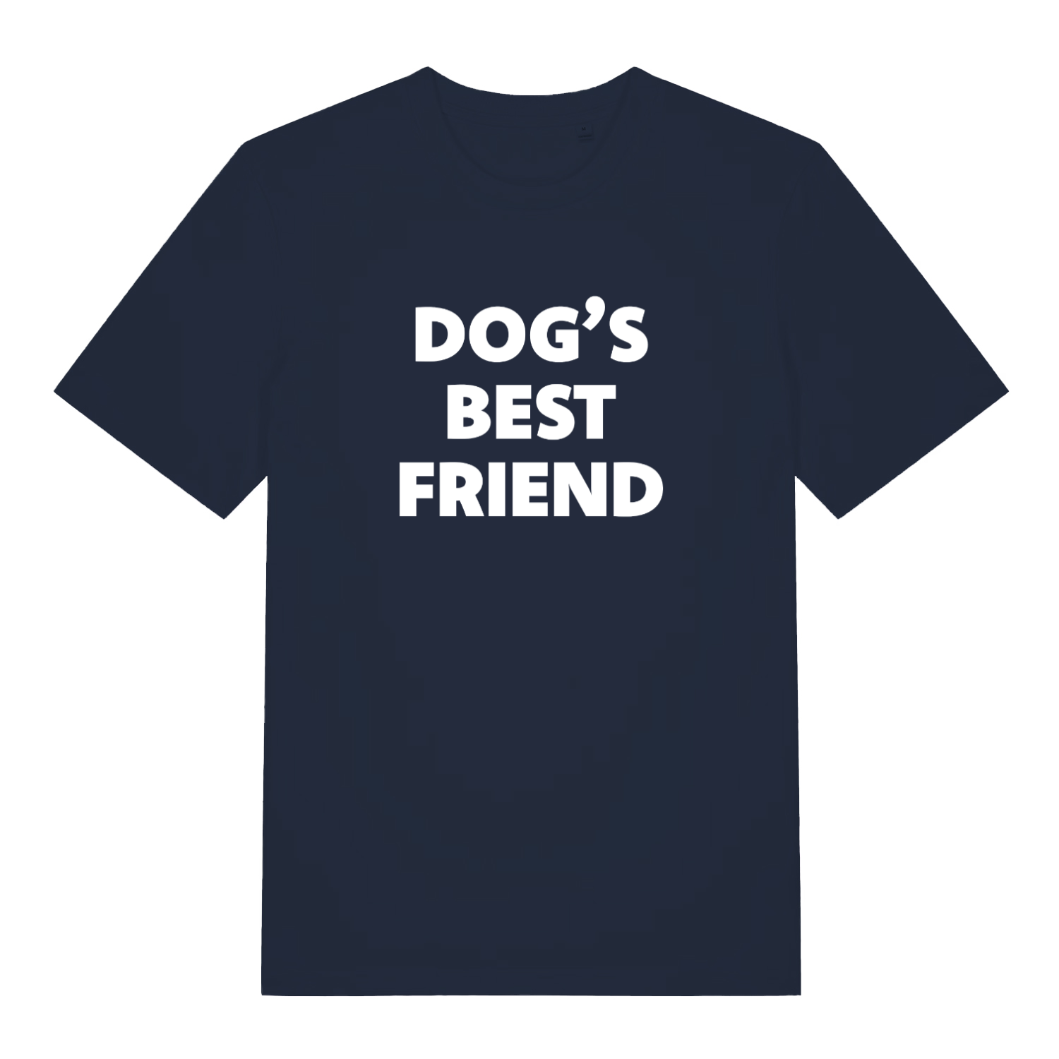 navy slogan t-shirt with the text 'dog's best friend'