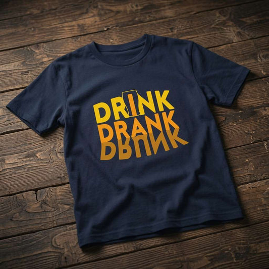 French navy Drink Drank Drunk t-shirt on wood, mens beer banter statement graphic