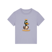 lavender funny animal t-shirt with the graphic of a duck and the slogan 'do yourself'