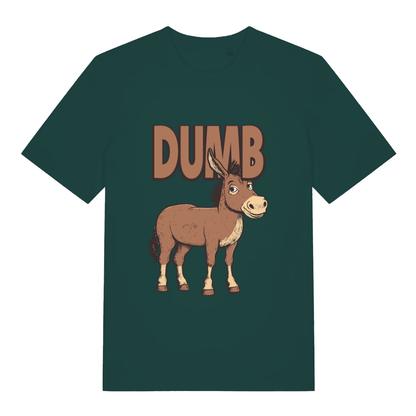 Glazed Green Dumb Ass T-shirt flat lay with adorable donkey pun graphic