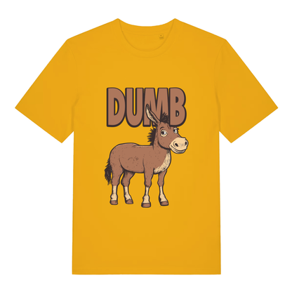 Spectra Yellow Dumb Ass T-shirt flat lay displaying funny animal donkey artwork