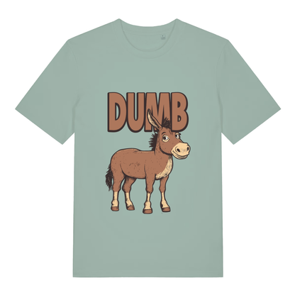 Aloe women's Dumb Ass T-shirt flat lay with cute donkey funny pun graphic