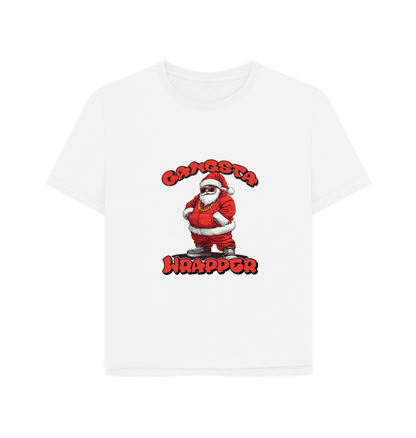 White Gangsta Wrapper Women's Relaxed Fit Christmas T-shirt